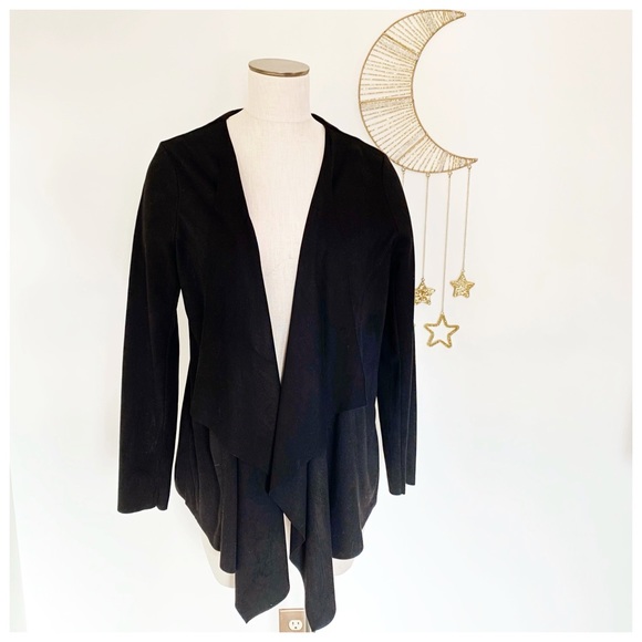 Tiffosi Faux Suede Cardigan Black Size Large - Picture 3 of 6